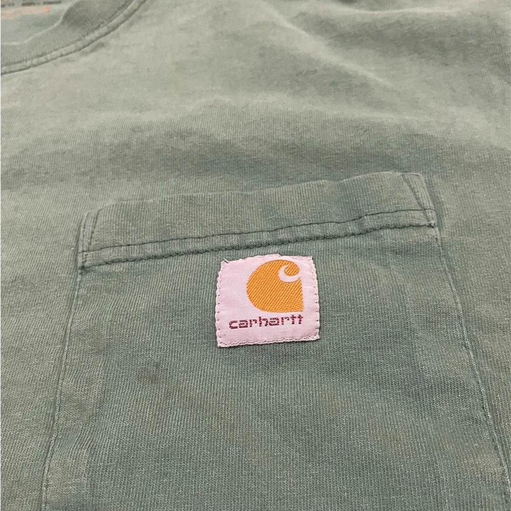 Carhartt Green XL T-Shirt Men’s Pocket Tee Workwear Fit Heavyweight Casual - Picture 2 of 6